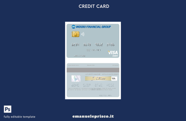 modello di carta di debito visto per il visto Woori Financial Group in stile ver